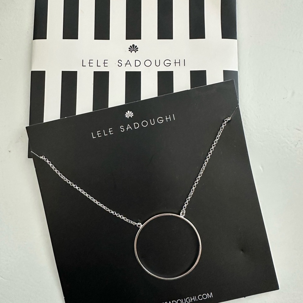 Lele Sadoughi Silver Geometric Pendant Necklace
